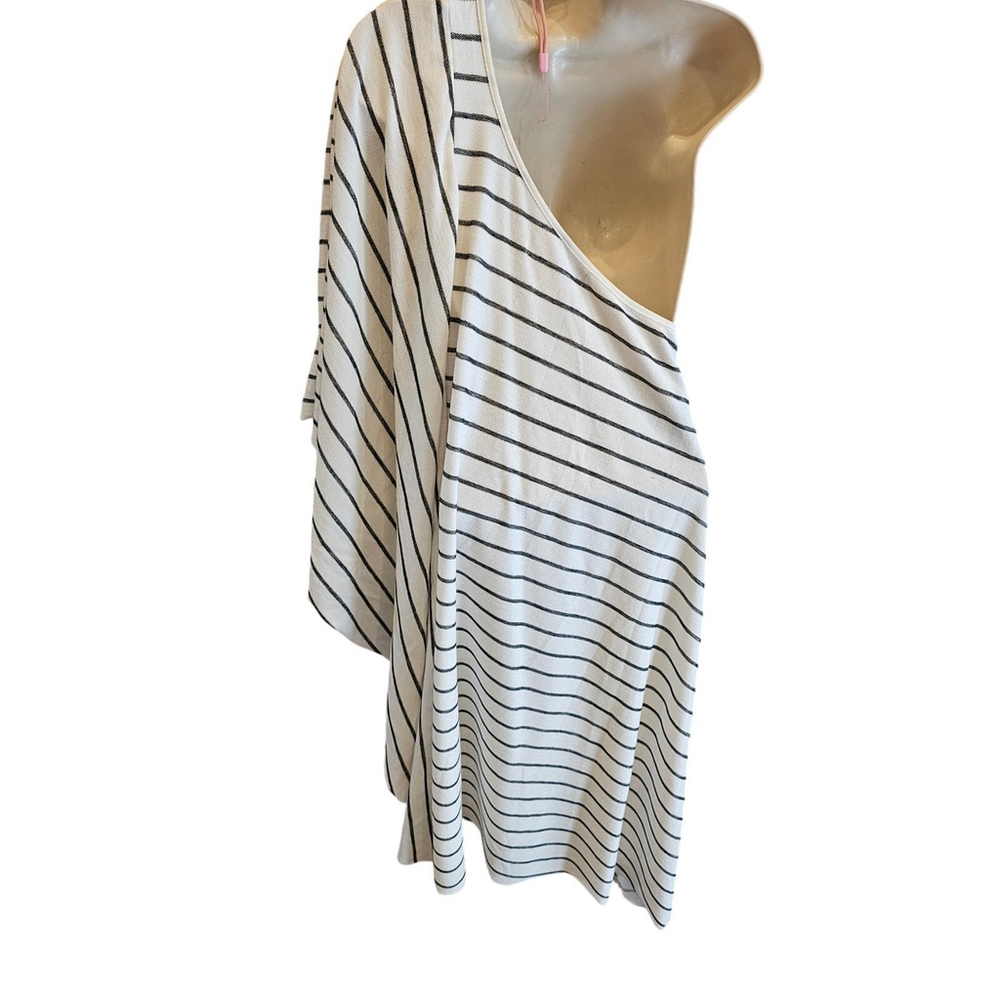 Free People Beach Striped Terry Cloth One Shoulder Cover Up M - Picture 3 of 9